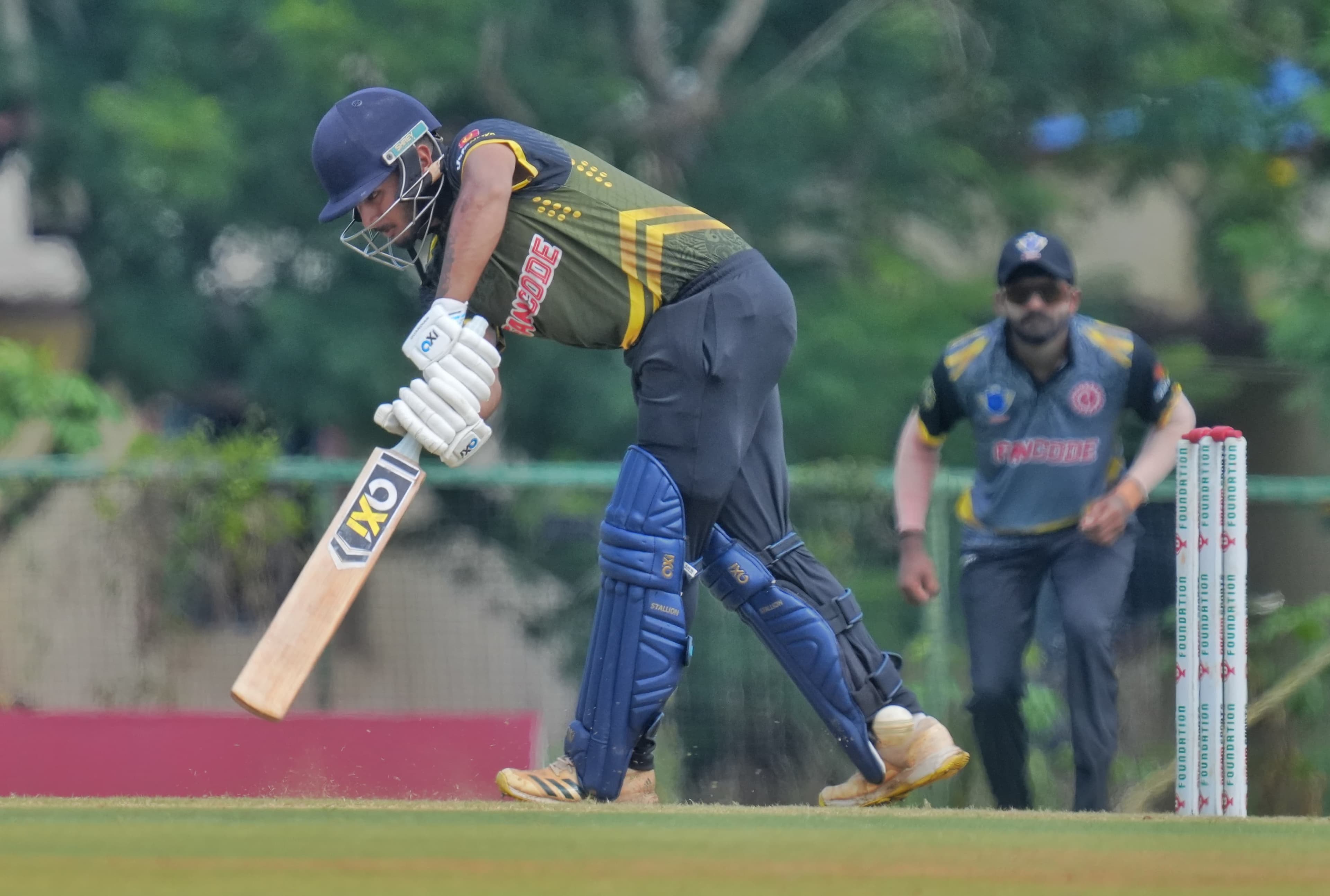 Young cricketer training at Axi Academy of Cricket, Bangalore